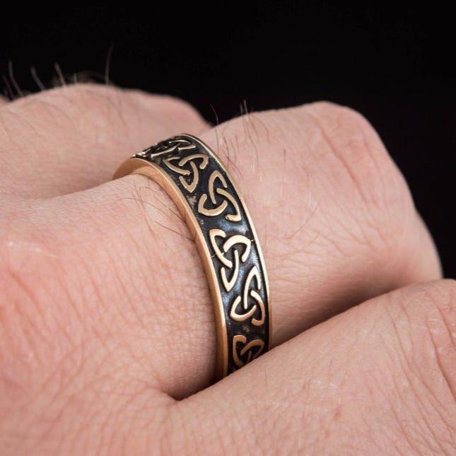 Bronze Triquetra Norse Ring | Handmade Symbolic Jewelry - Image 8