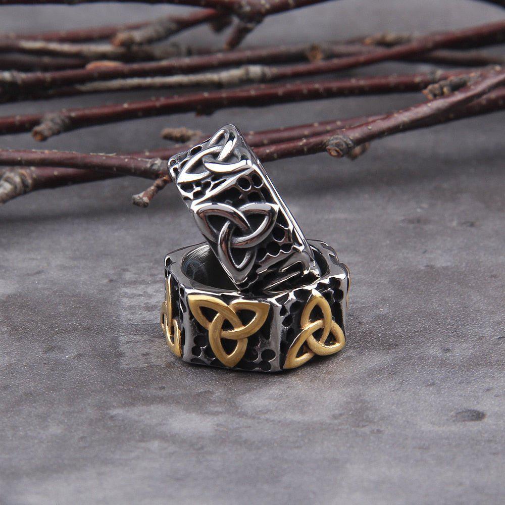 Bold Geometric Triquetra Viking Ring - Image 6