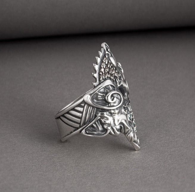 Handcrafted Viking Hati and Skoll Ring | Sterling Silver Norse Jewelry - Image 5