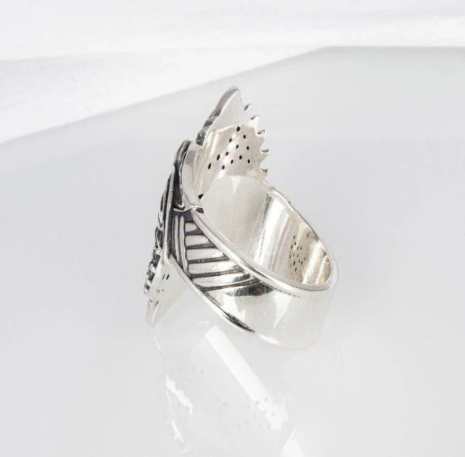 Handcrafted Viking Hati and Skoll Ring | Sterling Silver Norse Jewelry - Image 6