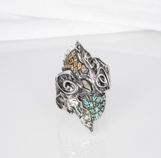 Handcrafted Viking Hati and Skoll Ring | Sterling Silver Norse Jewelry - Image 7