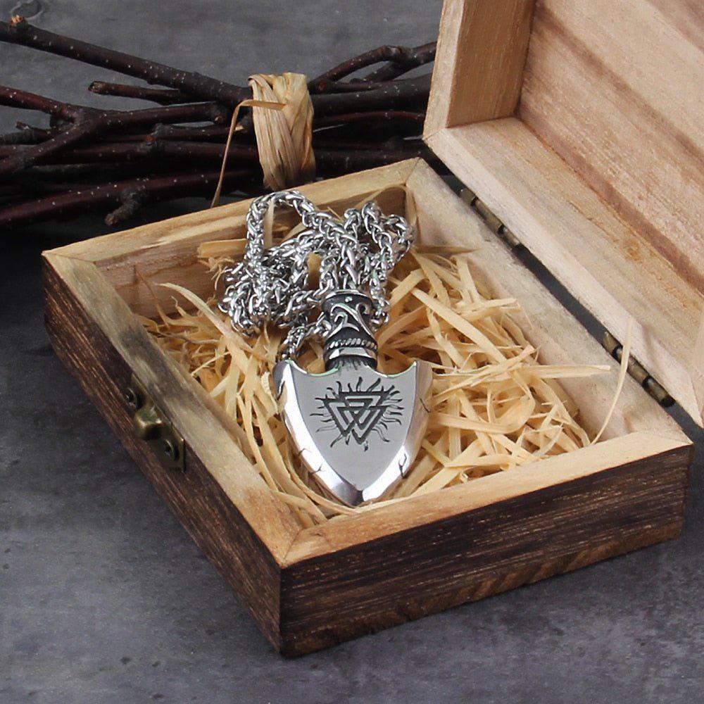 Valknut and Vegvisir Compass Warrior Totem Steel Viking Arrowhead Necklace - Image 5