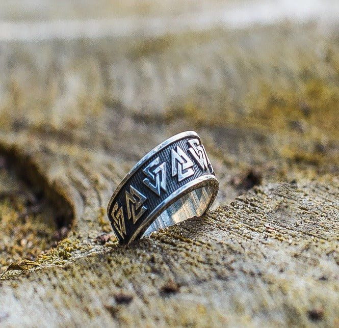 Valknut Symbol Ring Sterling Silver Viking Ring - Image 3