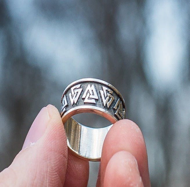 Valknut Symbol Ring Sterling Silver Viking Ring - Image 4