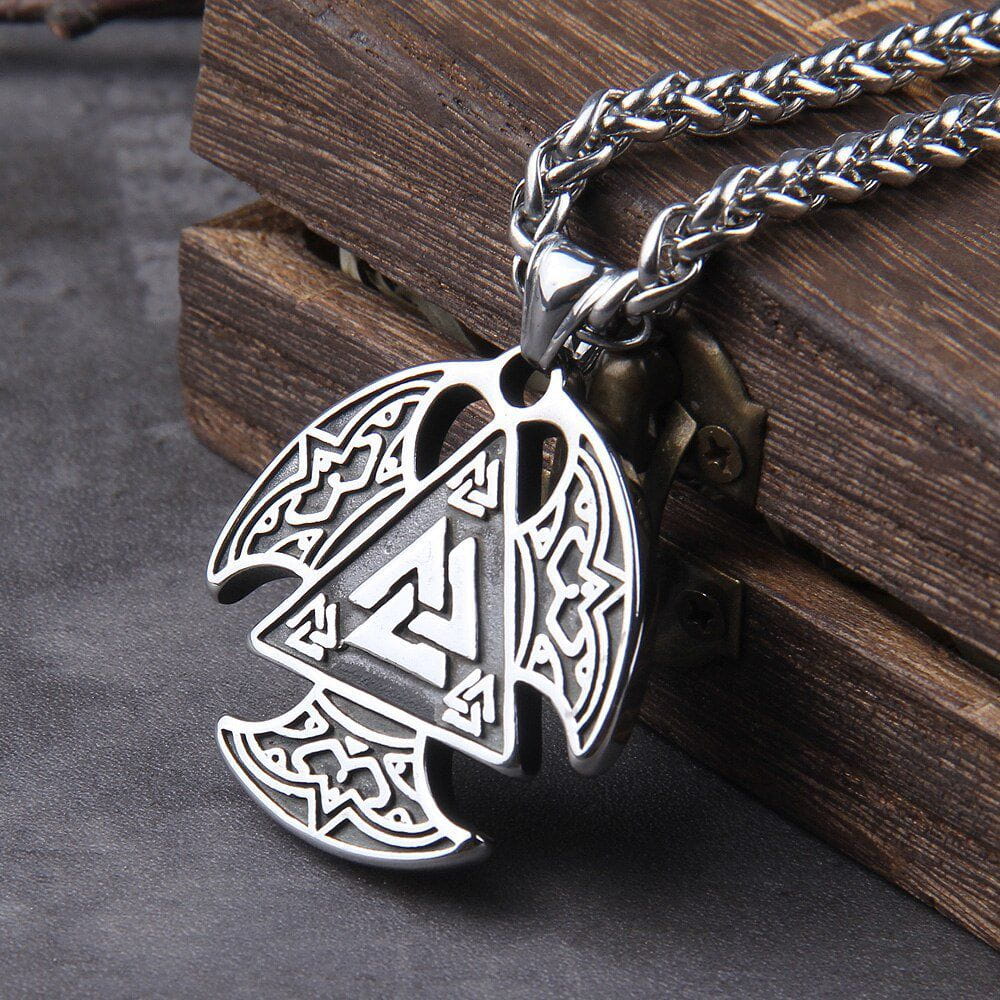 Viking Valknut Talisman Pendant Necklace - Image 2