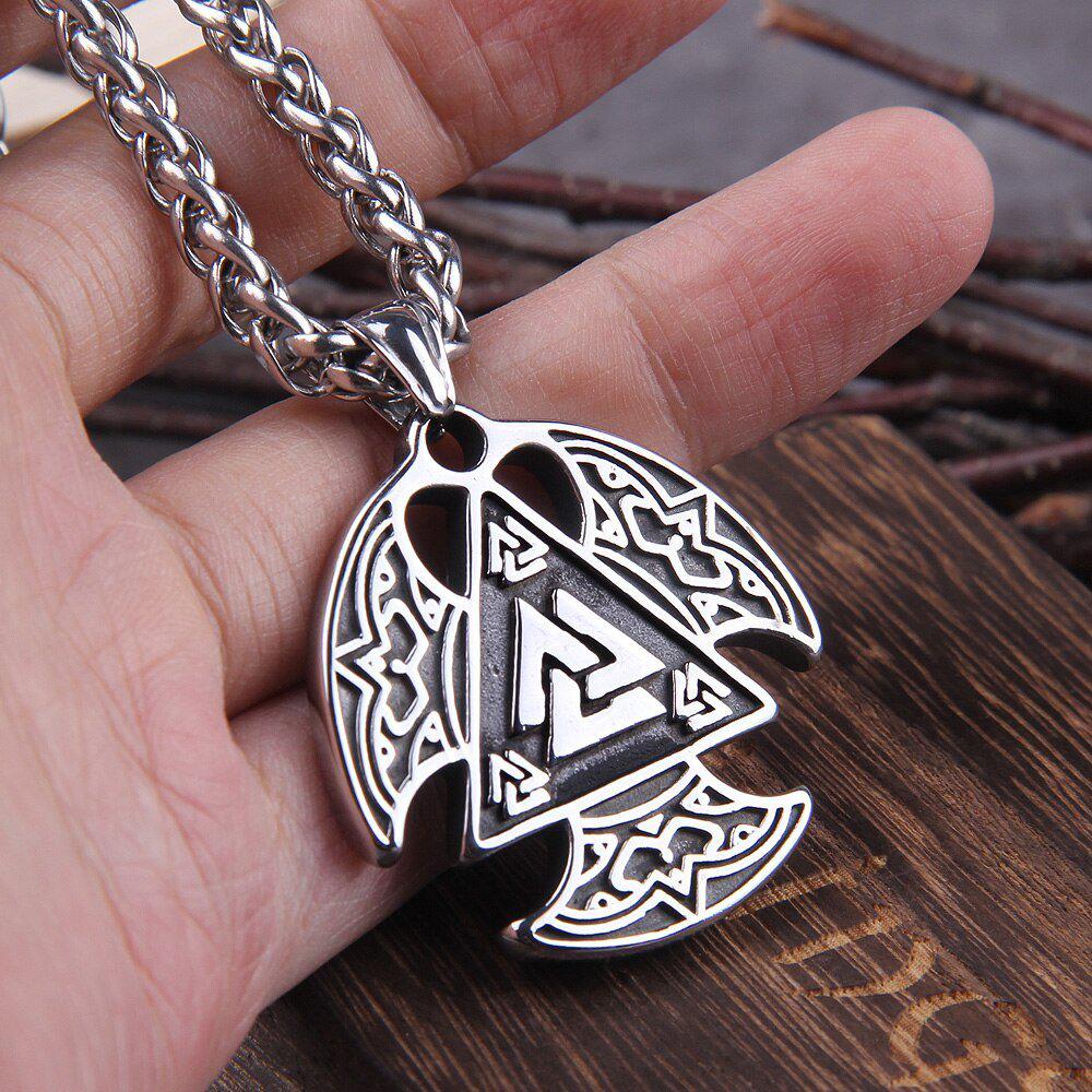 Viking Valknut Talisman Pendant Necklace - Image 3
