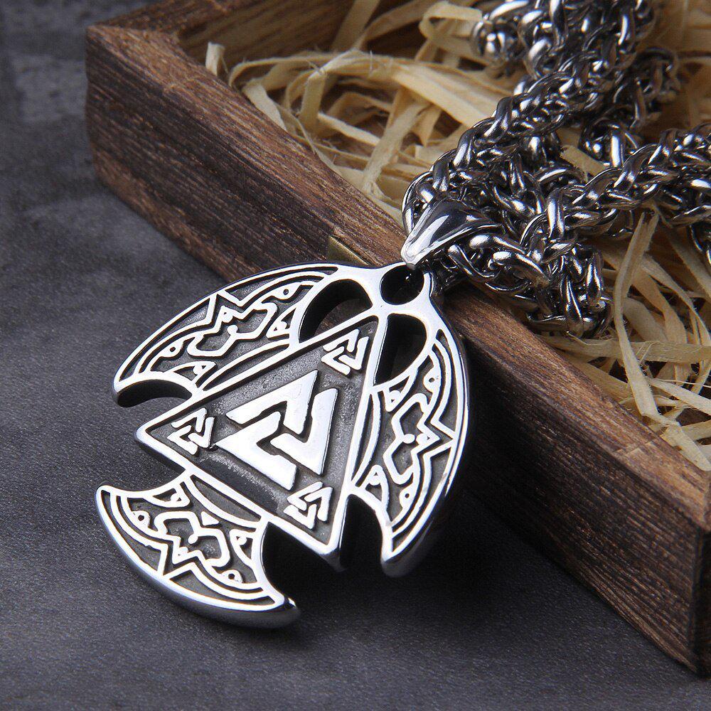 Viking Valknut Talisman Pendant Necklace - Image 5