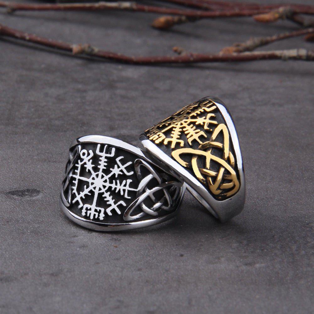 Vegvisir Viking Compass Ring with Bold Knotwork - Image 4