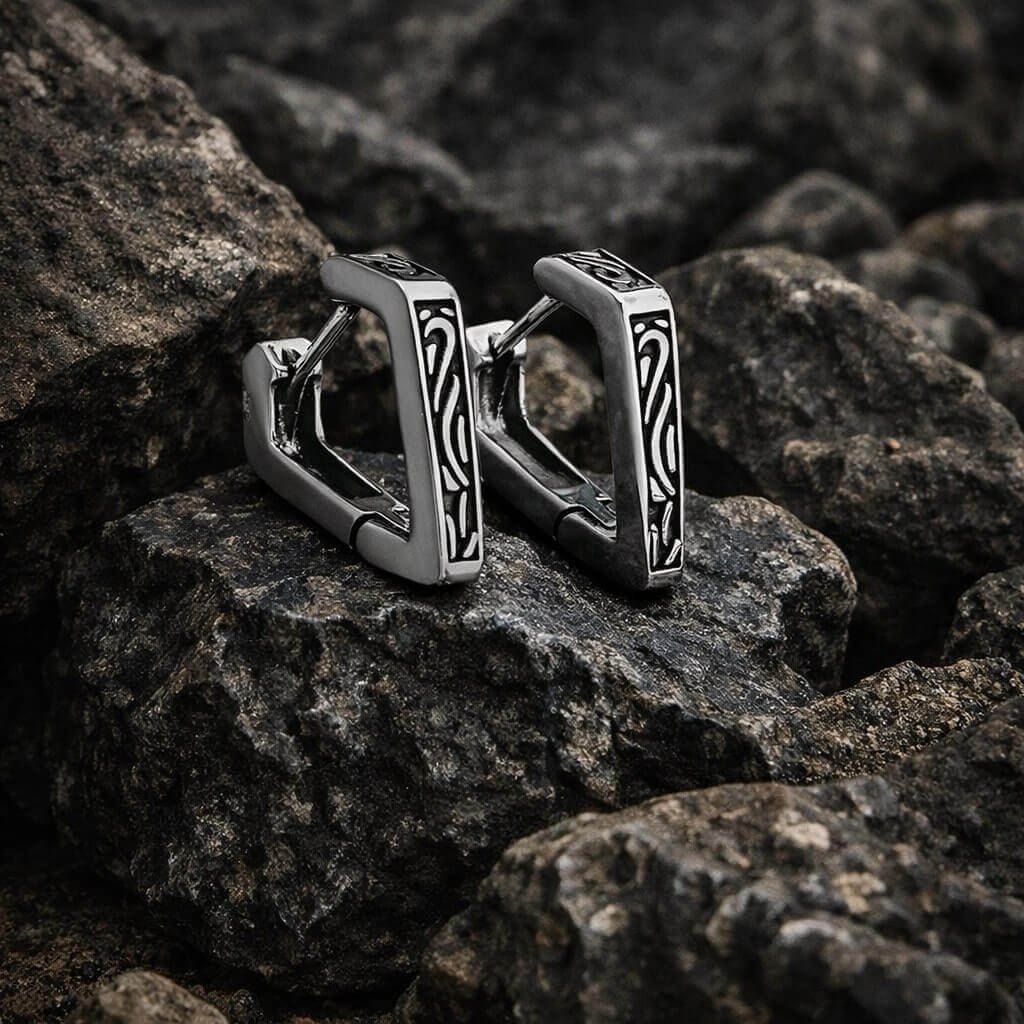 Viking Angular Hoop Earrings