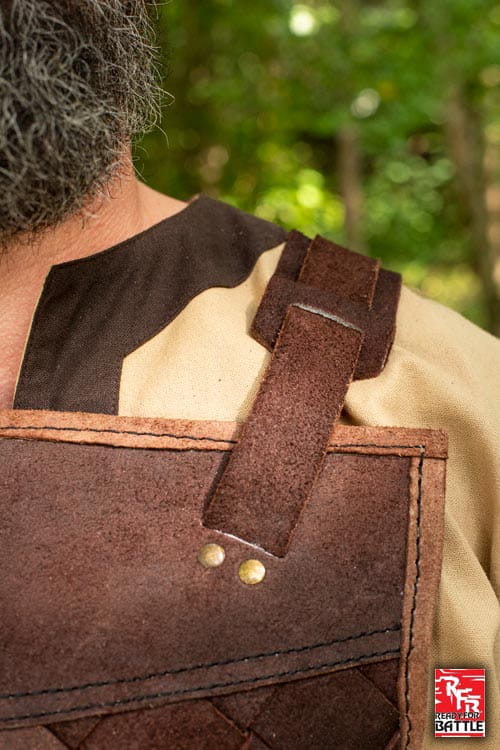 Viking Armor (Brown) - Norse Leather Lamellar Cuirass - Adjustable - Image 5