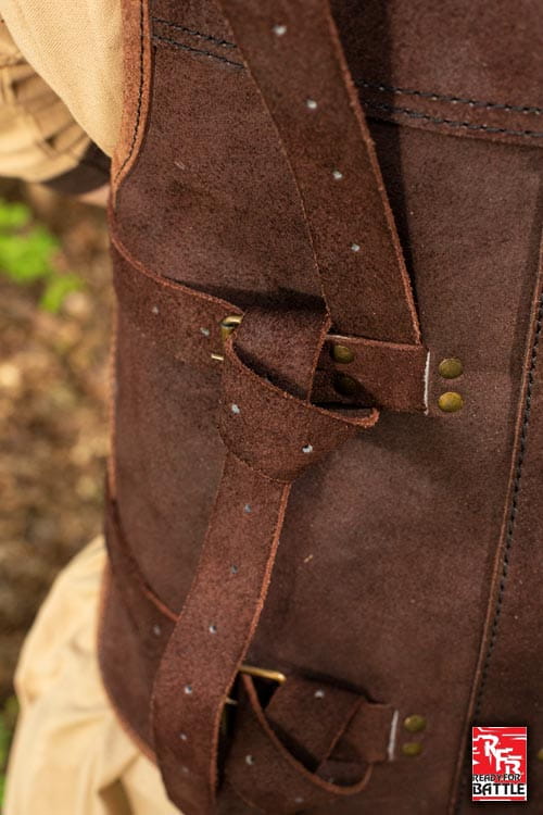 Viking Armor (Brown) - Norse Leather Lamellar Cuirass - Adjustable - Image 7