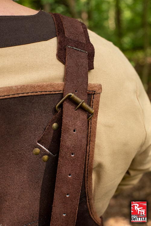Viking Armor (Brown) - Norse Leather Lamellar Cuirass - Adjustable - Image 8