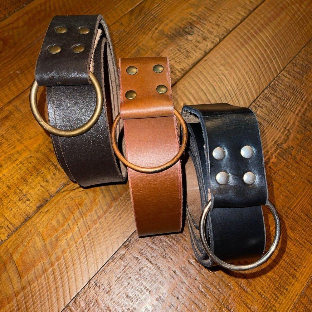 Thick Brown Leather Viking Belt | Ring Loop & Knotted Style - Image 4