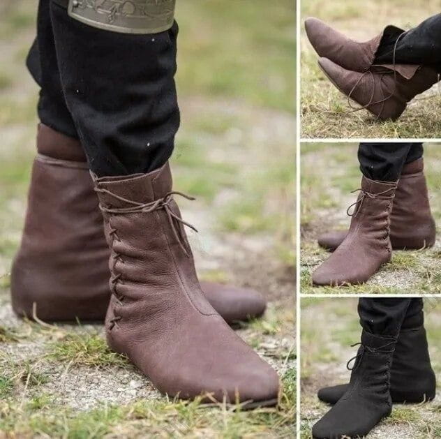 Viking Boots - Brown Low Cut Lace-Tied | Faux Leather - Image 3