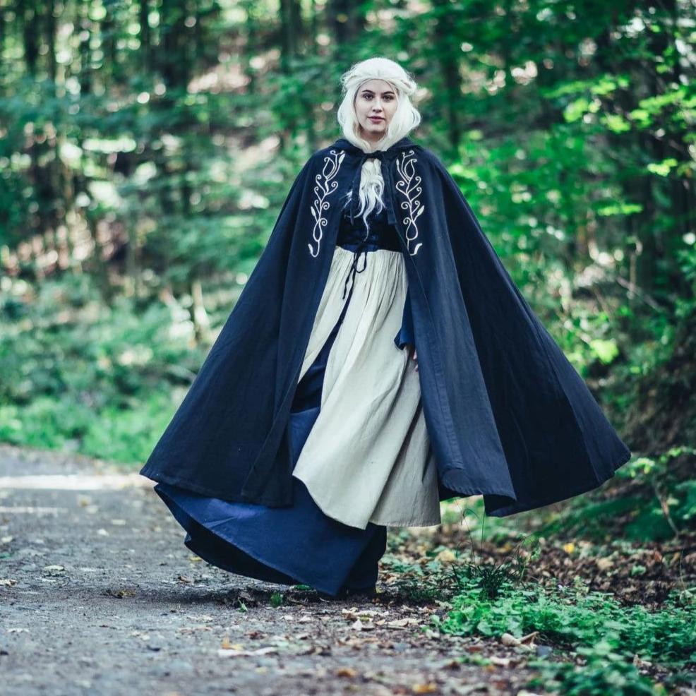 Handcrafted Red Viking Cloak | Embroidered Hood - Image 10