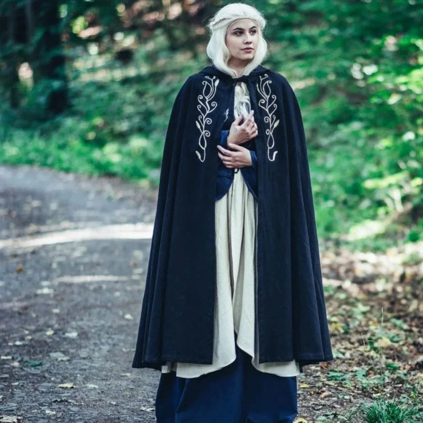 Handcrafted Red Viking Cloak | Embroidered Hood - Image 7