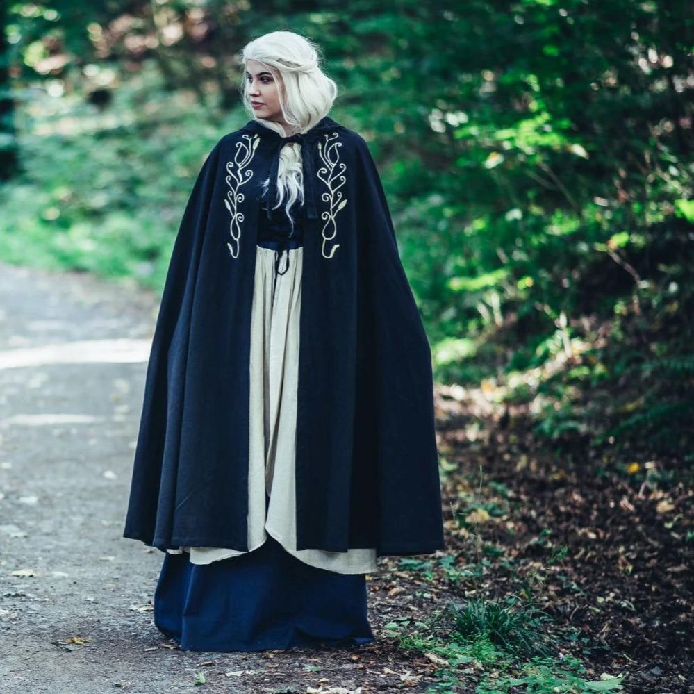 Handcrafted Red Viking Cloak | Embroidered Hood - Image 8