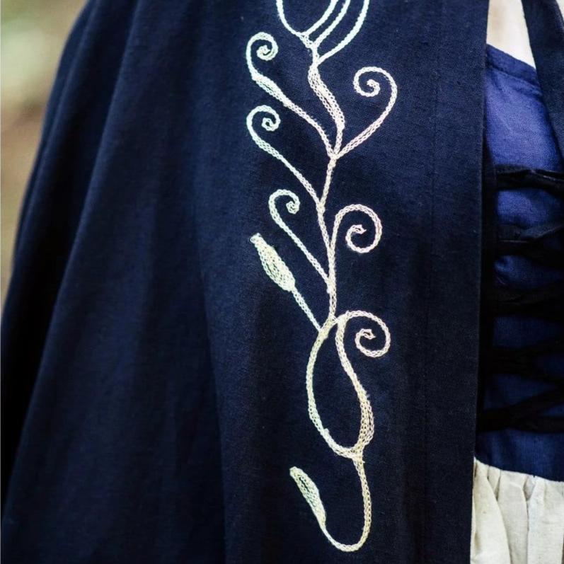 Handcrafted Red Viking Cloak | Embroidered Hood - Image 9