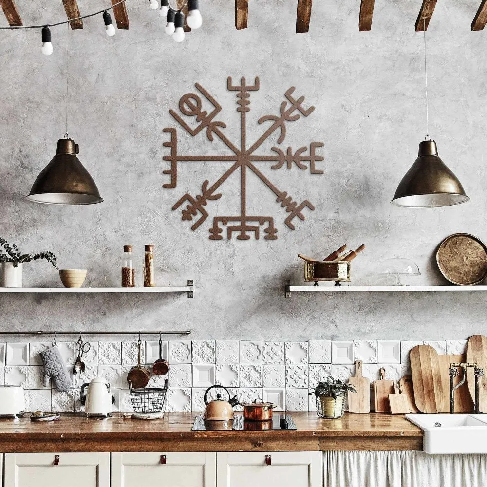 Viking Compass Vegvisir Metal Wall Sign - Image 3