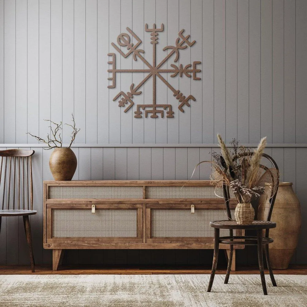 Viking Compass Vegvisir Metal Wall Sign - Image 4