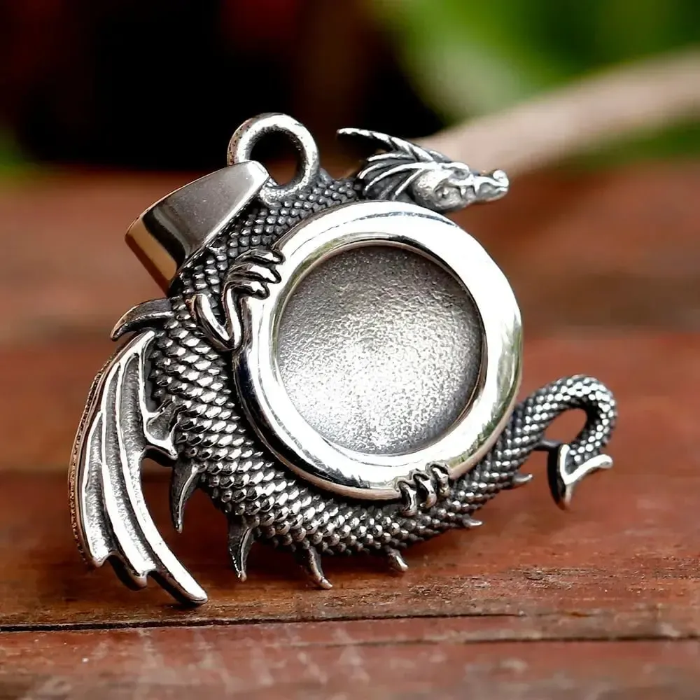 Viking Dragon Necklace Yggdrasil Tree Pendant and Dragon - Image 3