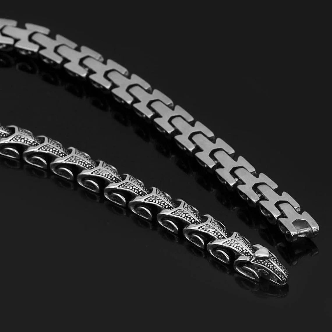 Viking Dragon Scale Necklace Jormungandr Segmented Steel Necklace - Image 3