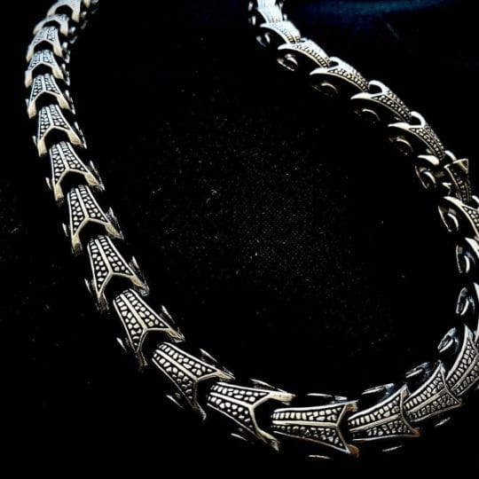 Viking Dragon Scale Necklace Jormungandr Segmented Steel Necklace - Image 6