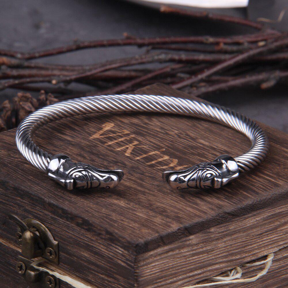 Viking Dragon Torc Arm Ring Bracelet - Image 3