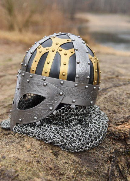 Viking Helmet - Full Face Steel Chainmail Helmet - Image 5