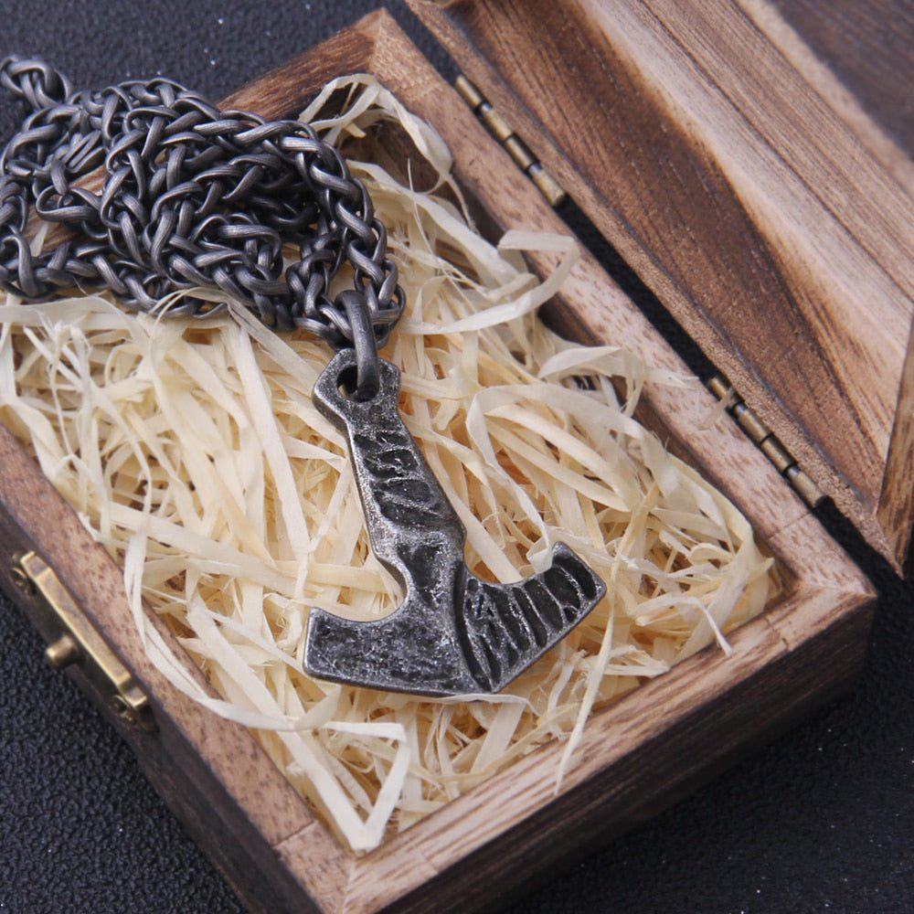 Forged Viking Hammer of Thor Necklace - Blackened Steel - Image 3