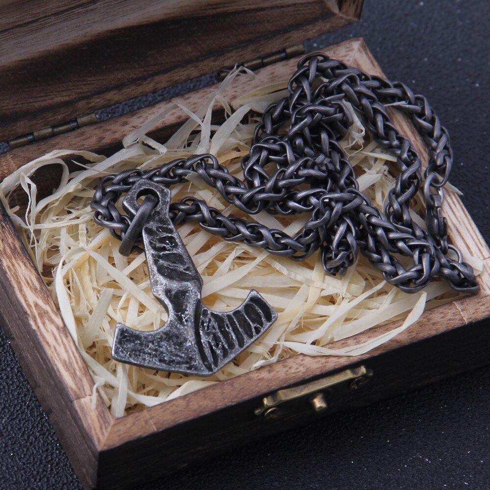 Forged Viking Hammer of Thor Necklace - Blackened Steel - Image 5