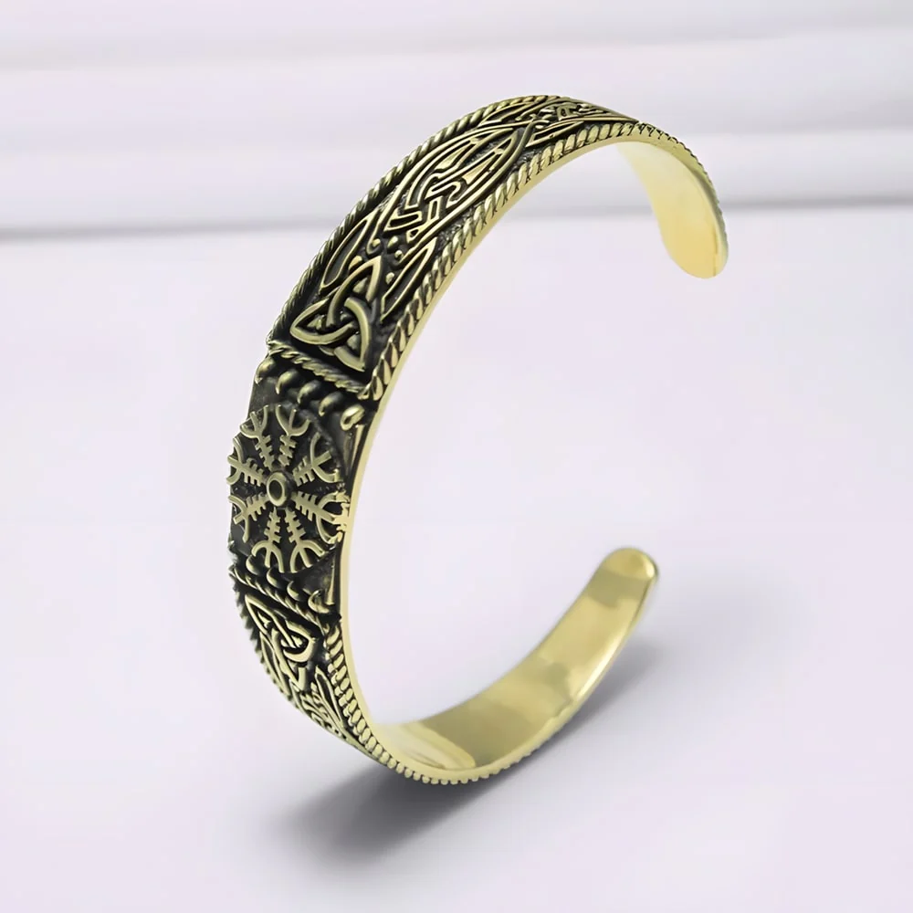 Viking Helm of Awe – Bronze Cuff Bracelet