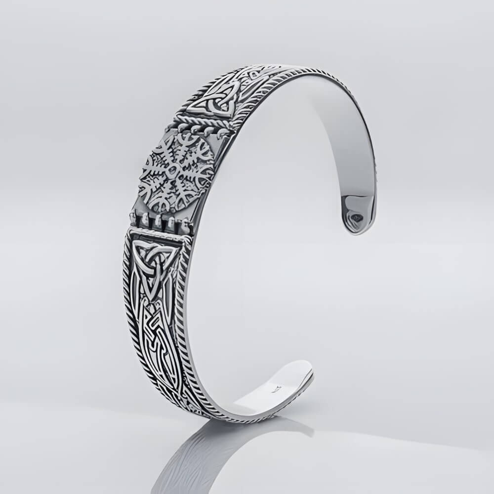 Viking Helm of Awe – Silver Cuff Bracelet