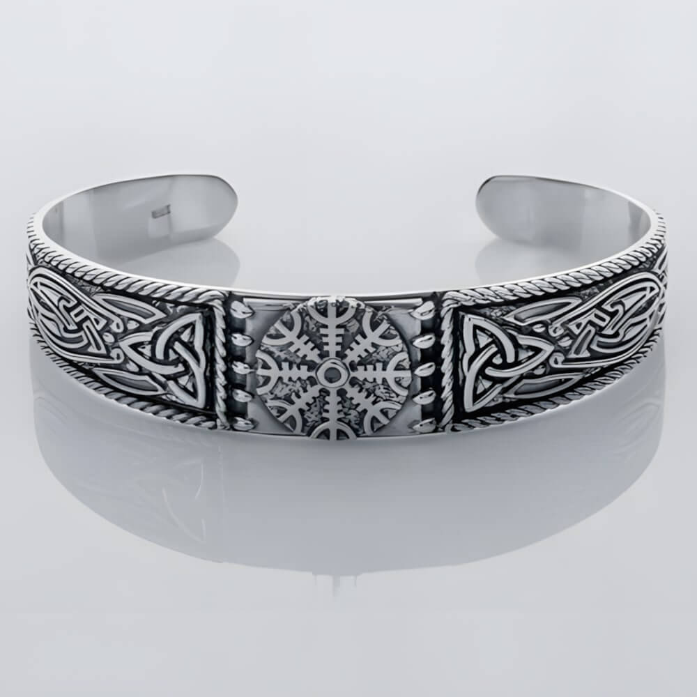 Viking Helm of Awe – Silver Cuff Bracelet - Image 3