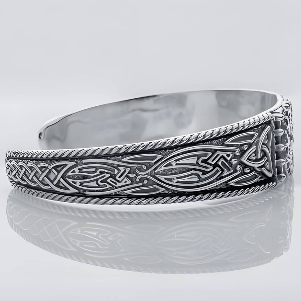 Viking Helm of Awe – Silver Cuff Bracelet - Image 4