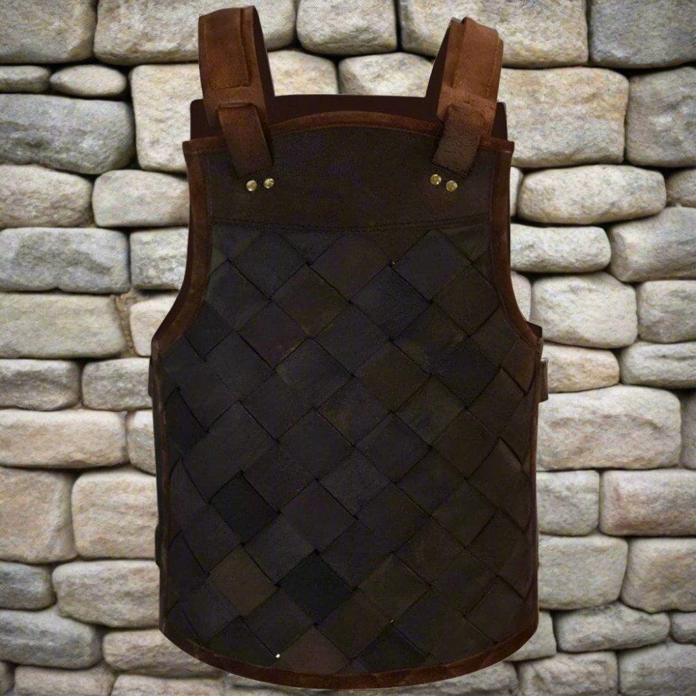Viking Armor (Black) - Norse Leather Lamellar Cuirass - Adjustable - Image 5