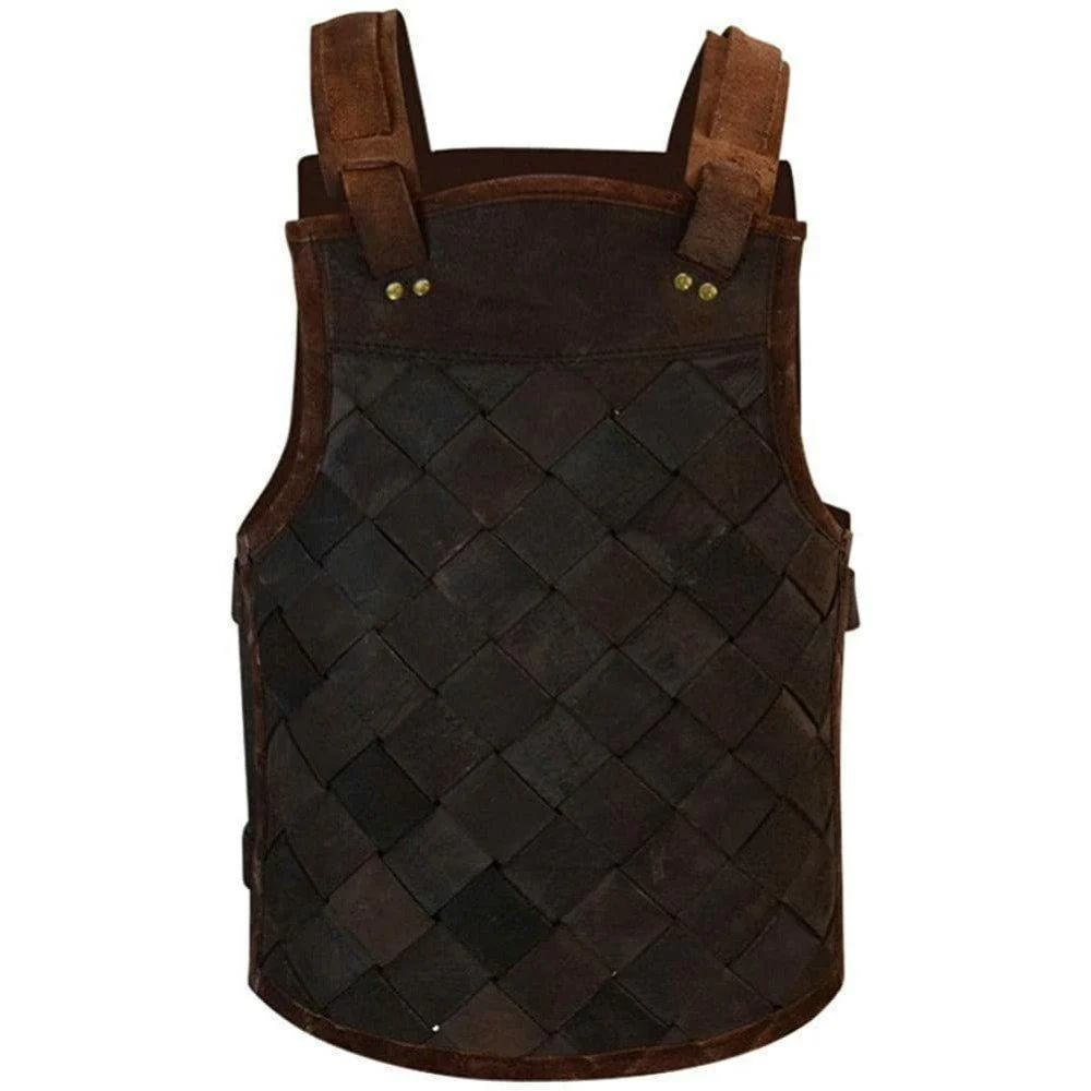 Viking Armor (Black) - Norse Leather Lamellar Cuirass - Adjustable - Image 7