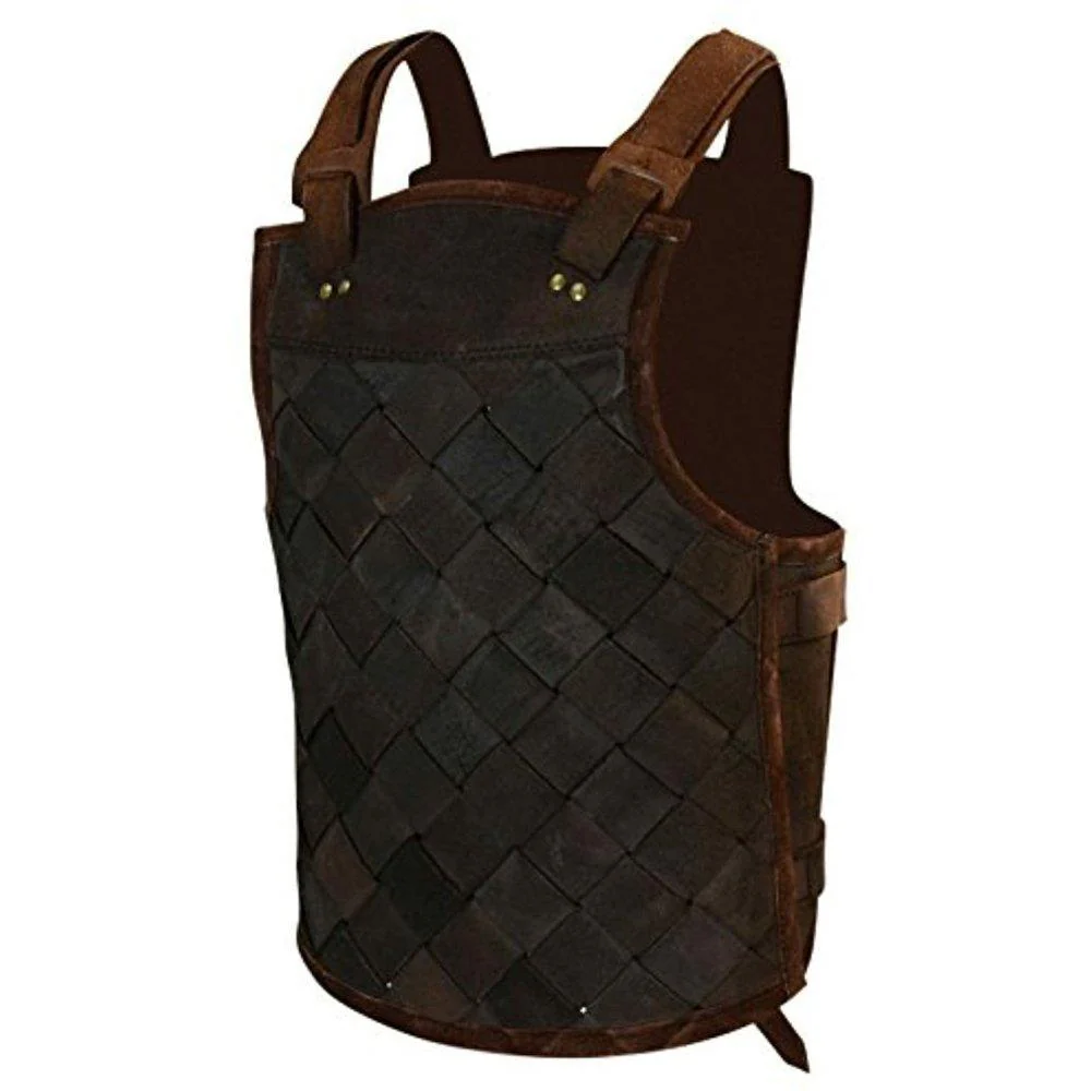 Viking Armor (Black) - Norse Leather Lamellar Cuirass - Adjustable - Image 8