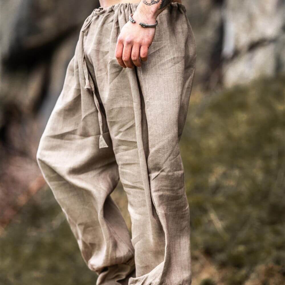 Stone Color Linen Viking Pants - Image 5