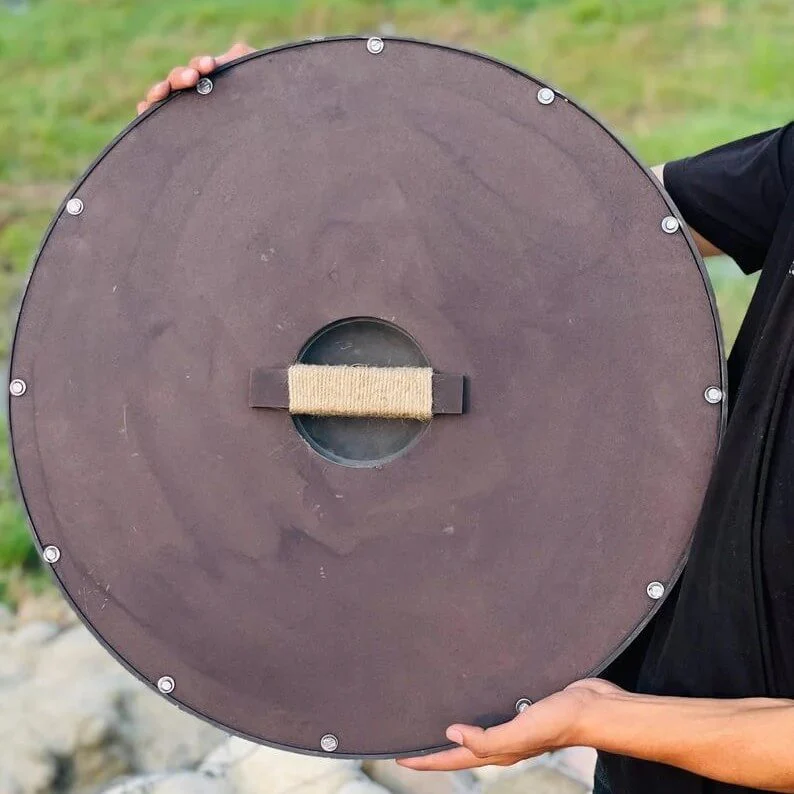 Viking Longship Round Shield | Dual-Tone Wood & Aluminum - Image 3