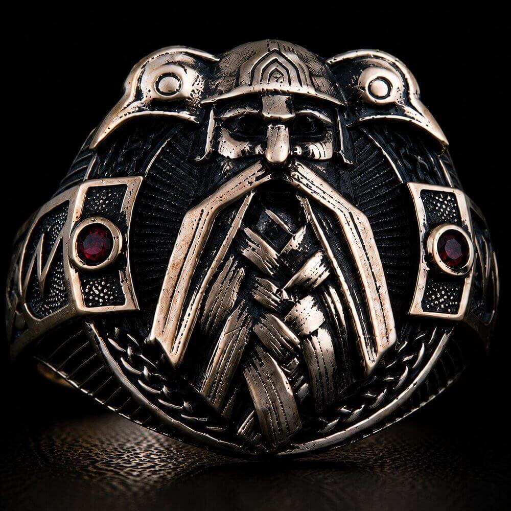 Viking Odin & Raven Ring | Bronze Handcrafted - Image 2