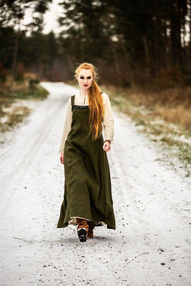 Viking Over Dress in Linen - Green - Image 2