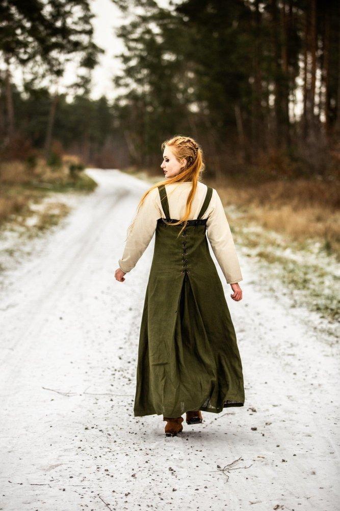 Viking Over Dress in Linen - Green - Image 4