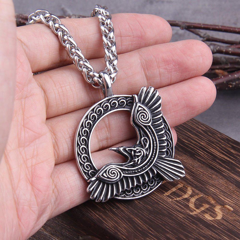 Huginn and Muninn Viking Raven Amulet Necklace - Image 5