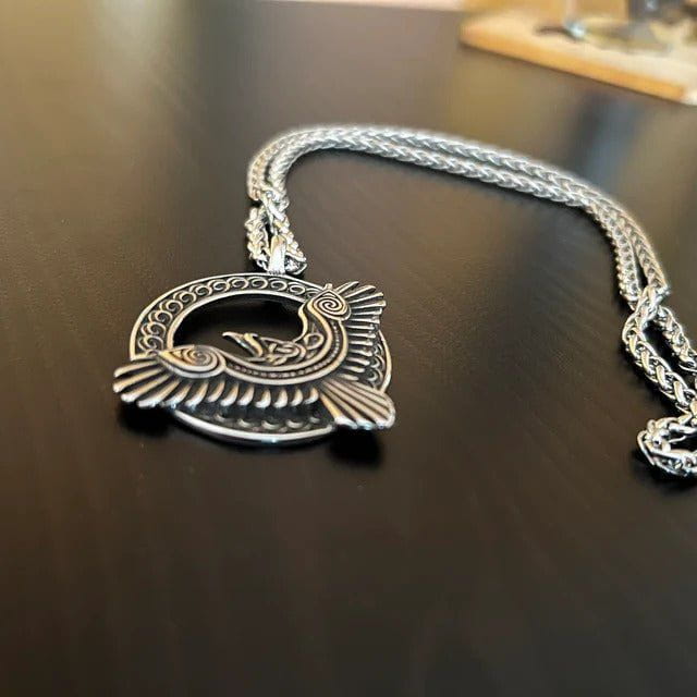 Huginn and Muninn Viking Raven Amulet Necklace - Image 7