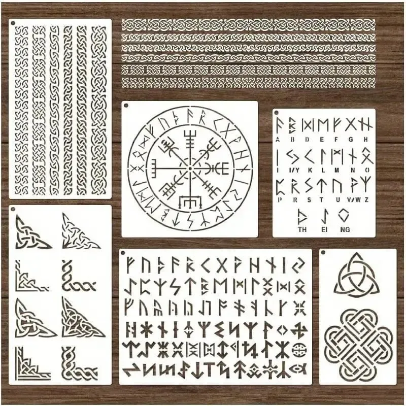 Viking Rune Stencils | Norse Symbol & Celtic Border Templates