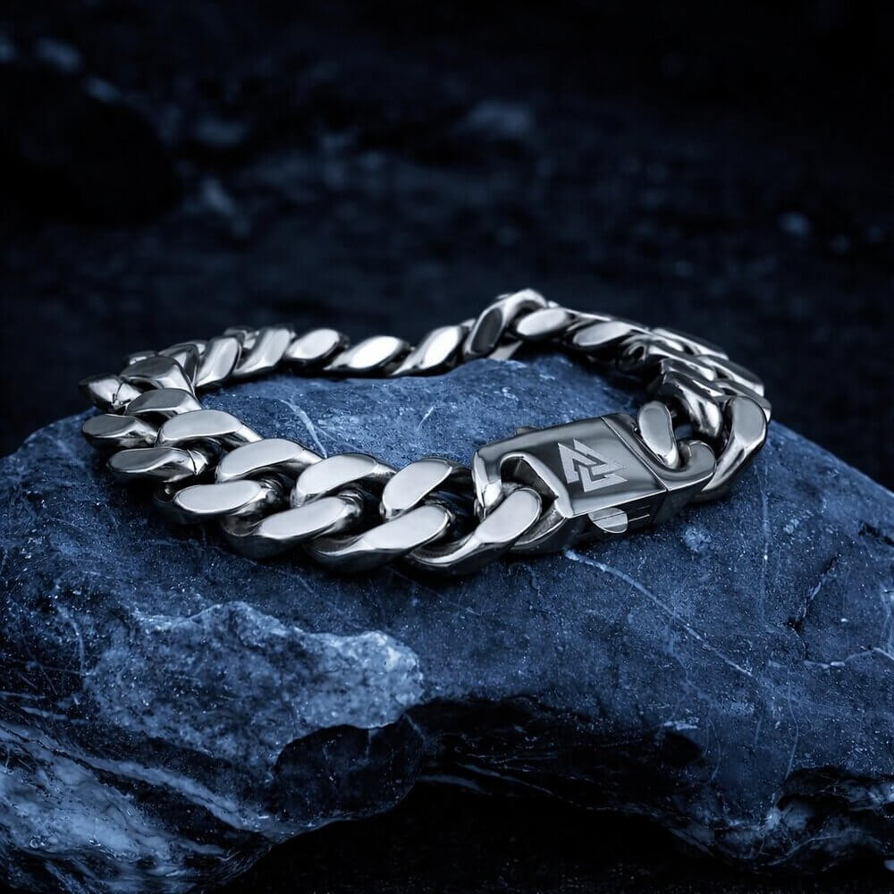 Viking Rune Stainless Steel Chain Bracelet