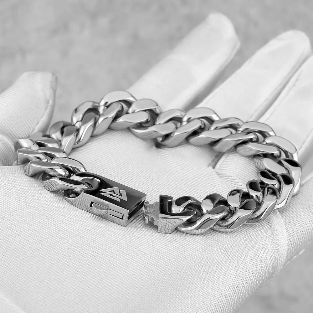 Viking Rune Stainless Steel Chain Bracelet - Image 3