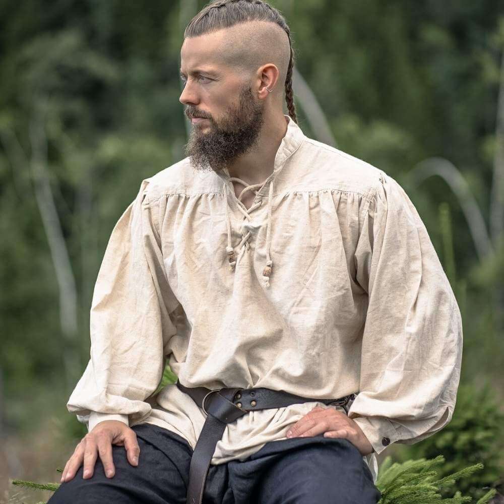 Viking Shirt | Lace-up | Natural White - Image 6