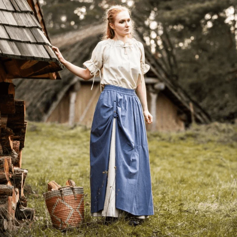 Short Sleeve Viking Blouse | Lace-Up Neckline - Image 2